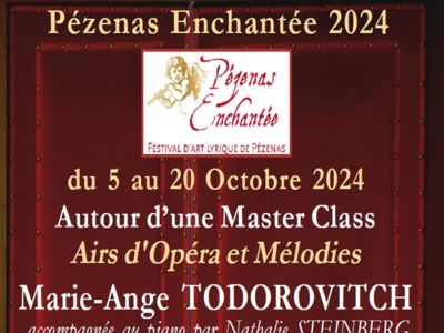 18ÈME EDITION DU FESTIVAL LYRIQUE PÉZENAS ENCHANTÉE... Du 14 au 19 oct 2024