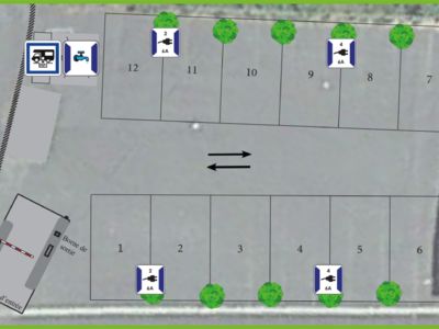 Plan de l'aire de camping-car olargues