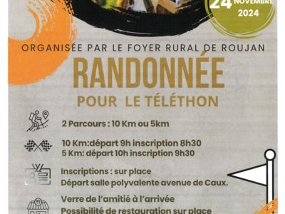 RANDONNÉE POUR LE TÉLÉTHON Le 24 nov 2024