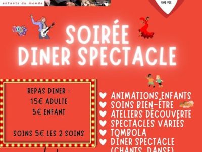 SOIRÉE DÎNER SPECTACLE- GRANDE SOIRÉE SOLIDARITÉ Le 8 nov 2024