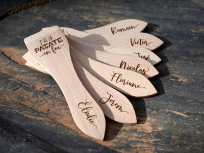 Spatules à raclette personnalisées et gravées avec prénom