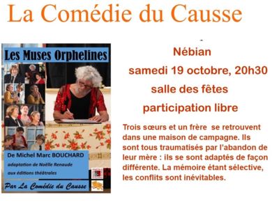 THÉÂTRE "LES MUSES ORPHELINES" Le 19 oct 2024