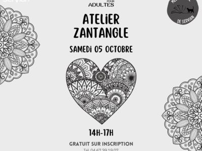 ATELIER ZANTANGLE - MÉDIATHÈQUE DE SERVIAN Le 5 oct 2024