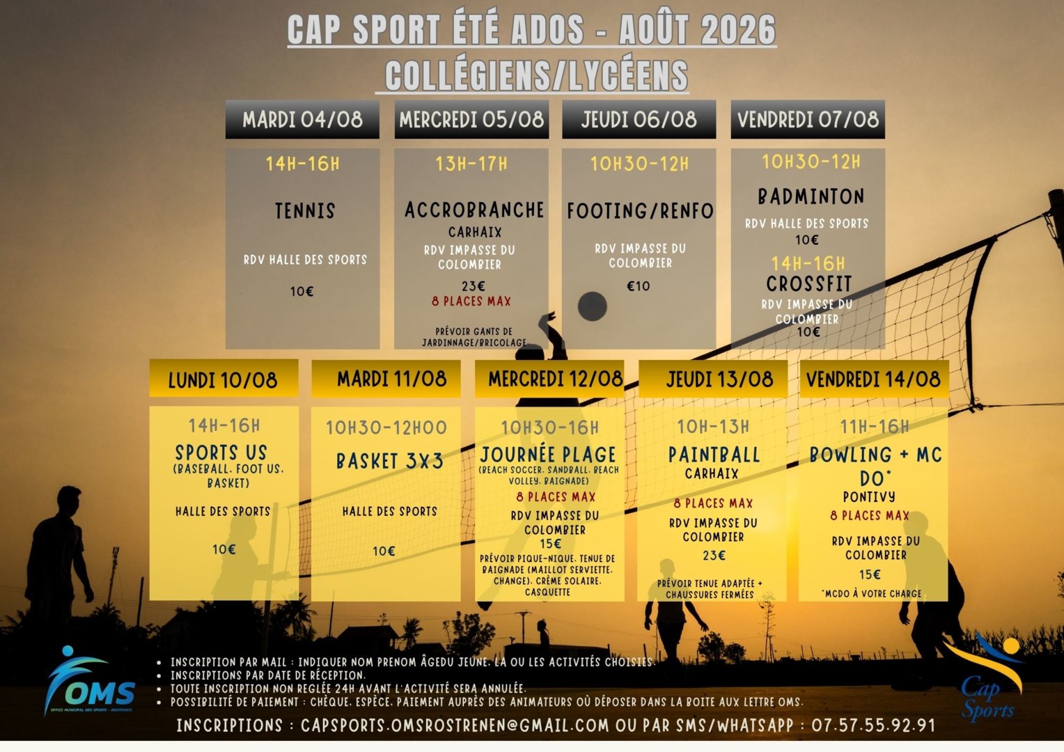 Ouvrir la diaporama Programme CAP SPORT AOUT