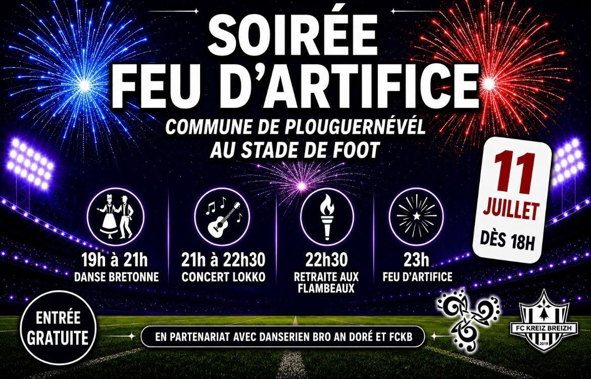 Ouvrir la diaporama FEU D'ARTIFICE PLOUGUENEVEL 2026