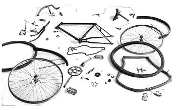 vélo en pièces détachées