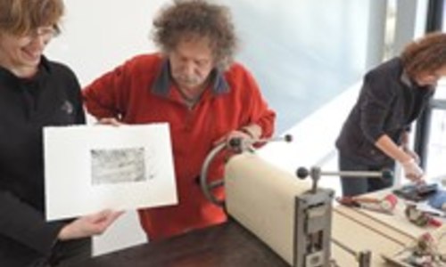 Atelier gravure « vernis mou » avec Serg Gicquel