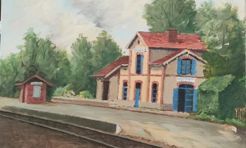 L'arrivée du train à Maël-Carhaix