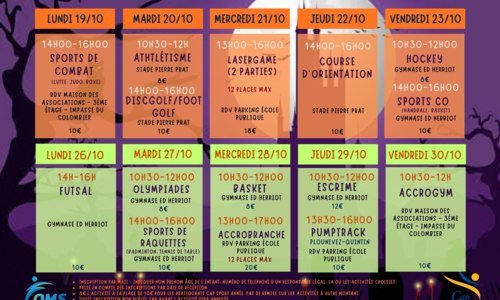 Cap Sports Vacances – Automne 2026