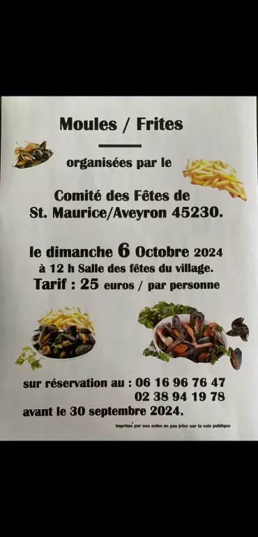 Repas Moules frites Le 6 oct 2024