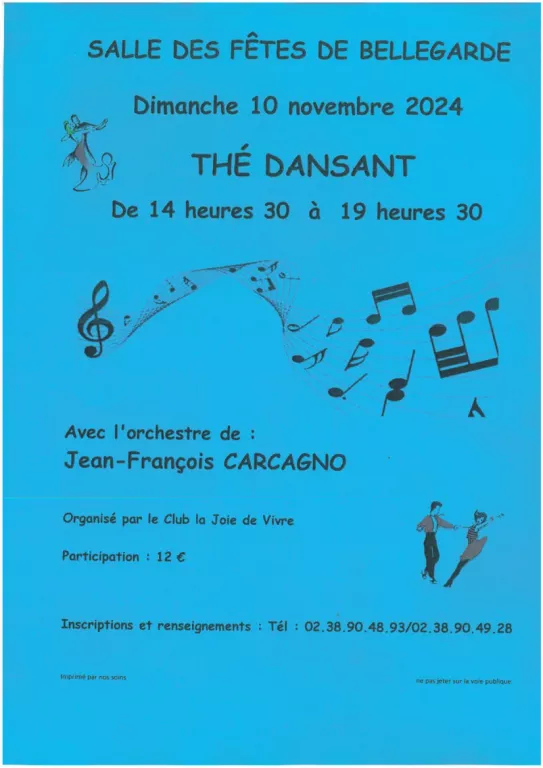 Thé dansant Le 10 nov 2024