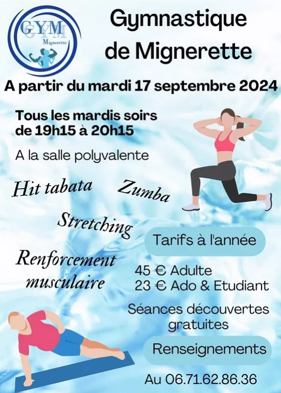 Gymnastique à Mignerette Du 17/9/2024 au 17/6/2025