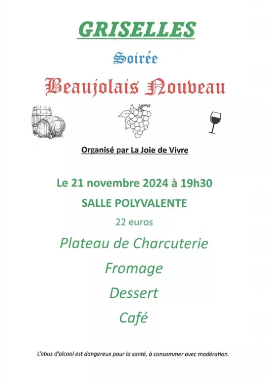 Soirée Beaujolais Nouveau Le 21 nov 2024