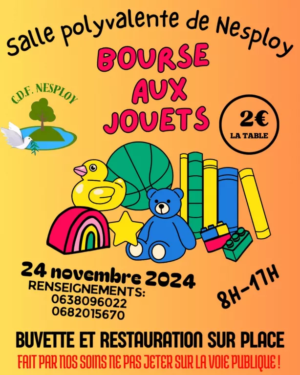 Bourse aux jouets Le 24 nov 2024