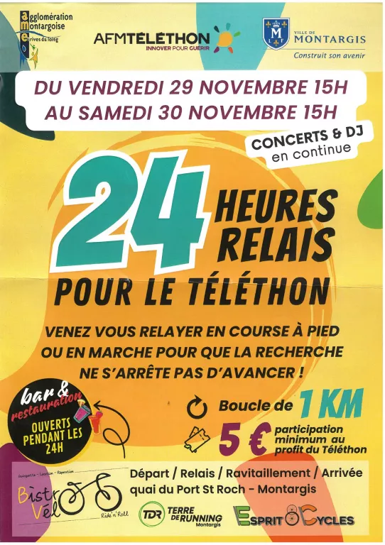 24h relais pour le téléthon Du 29 au 30 nov 2024