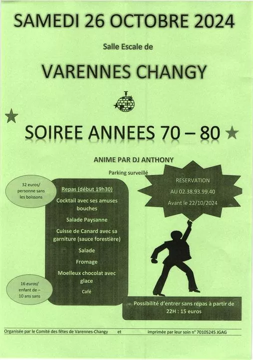 Soirée années 70 - 80 Le 26 oct 2024