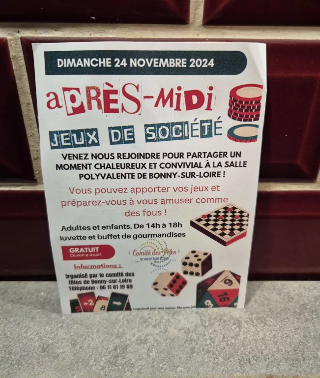 Après-midi jeux de société Le 24 nov 2024