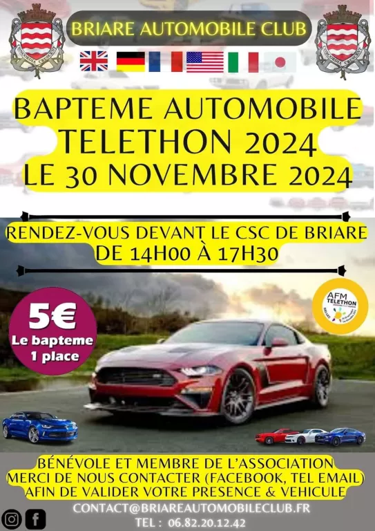 Baptême en automobile - Téléthon 2024 Le 30 nov 2024