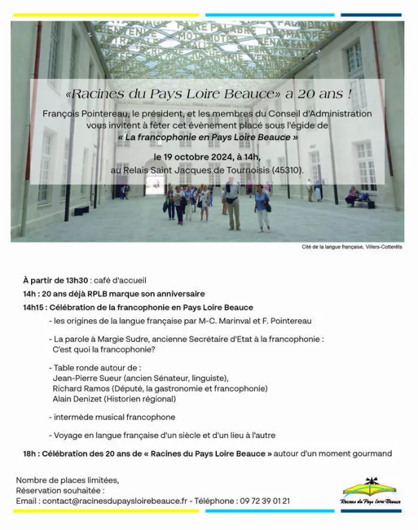 "Racines du Pays Loire Beauce " fête ses 20 ans Le 19 oct 2024