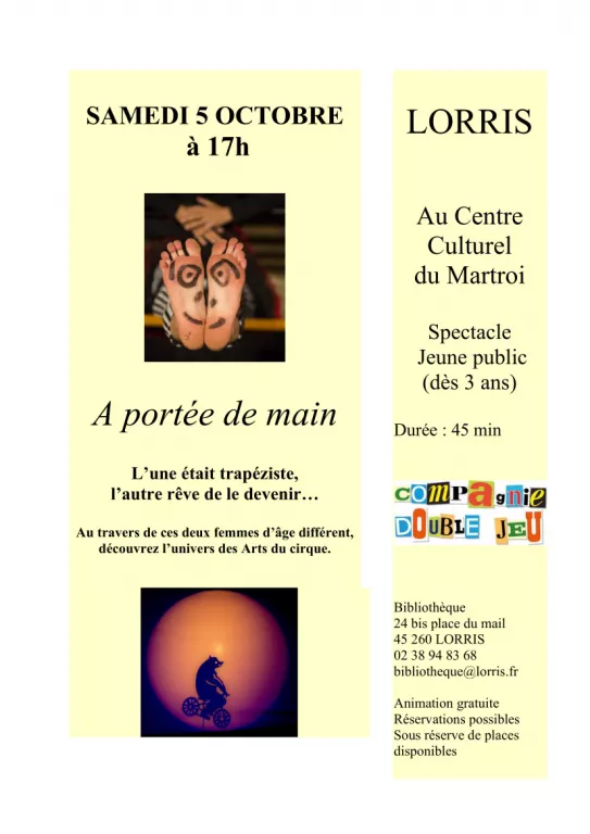 Spectacle "A portée de main" Le 5 oct 2024