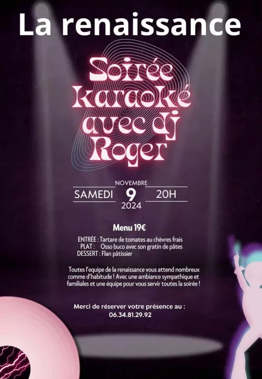 Soirée karaoké avec DJ Roger Le 9 nov 2024