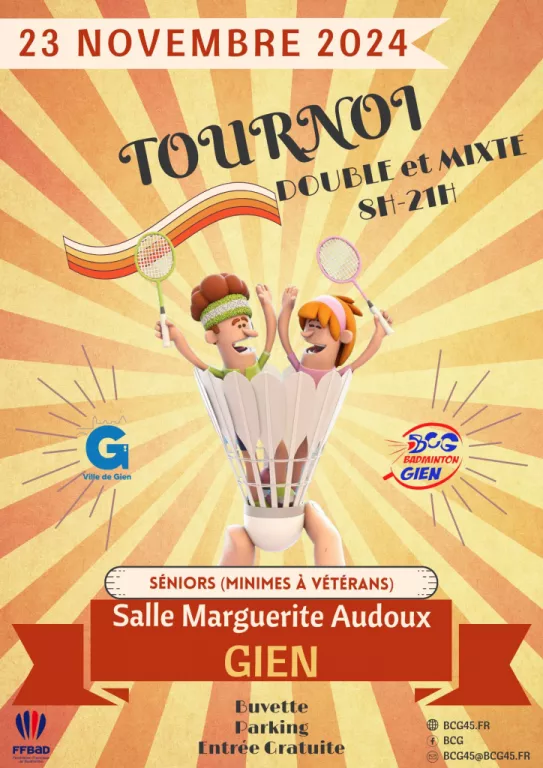 Tournoi de Badbington Le 23 nov 2024