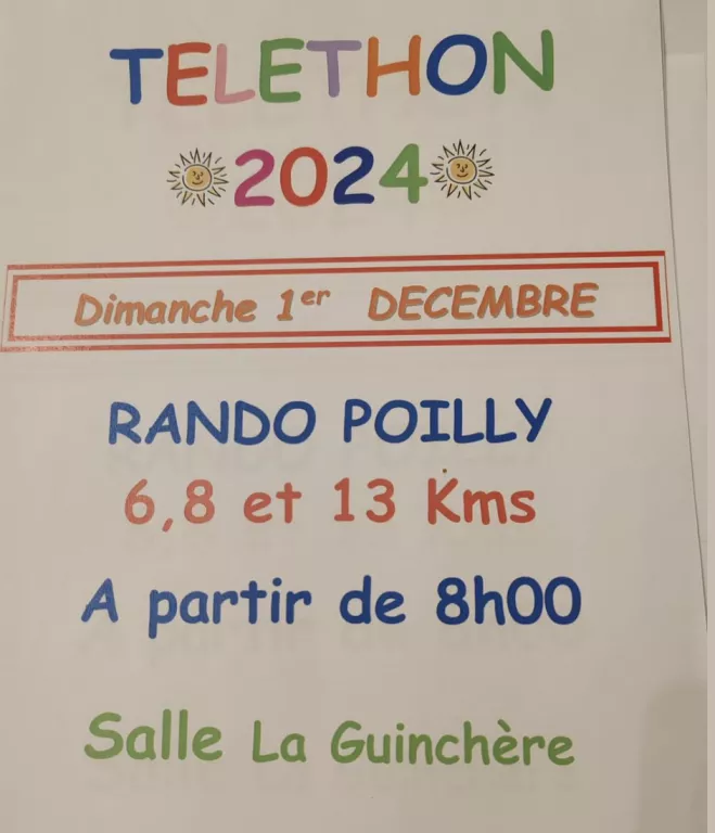 Randonnée de Poilly lez Gien Le 1 déc 2024