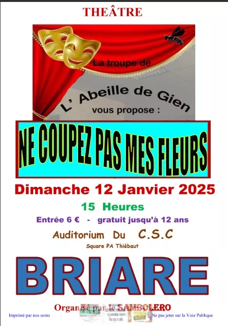 Théatre : Ne coupez pas mes fleurs Le 12 janv 2025