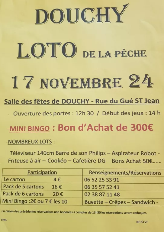 Loto de la pêche Le 17 nov 2024