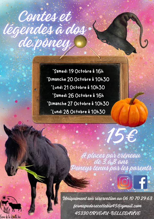 Balade contée à dos de poney Du 19 au 28 oct 2024