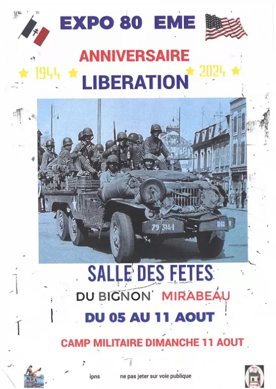 Exposition 80e anniversaire de la libération Du 5 au 11 août 2024