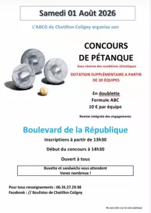 Concours de pétanque en doublette