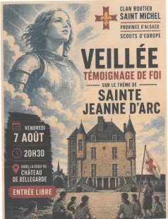 Veillée témoignage de foi sur le thème de Sainte Jeanne d'Arc