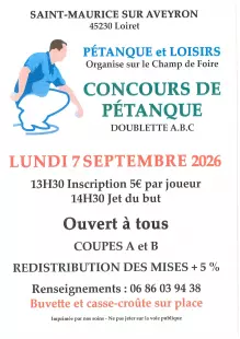 Concours de pétanque en doublette