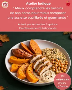 Atelier : “ Mieux comprendre les besoins de son corps pour mieux composer une assiette équilibrée et