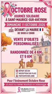 Randonnée et vente d'objets personnalisés - Octobre rose