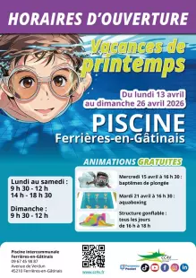 Ouverture vacances de printemps : piscine de Ferrières