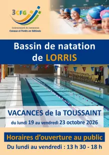 Ouverture vacances scolaires piscine de Lorris