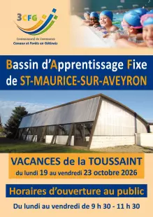 Ouverture piscine vacances scolaires