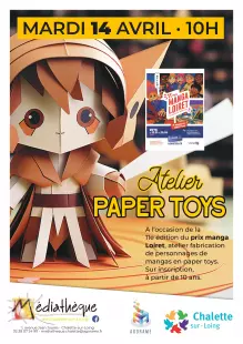 Atelier fabrication de personnages de mangas en paper toys