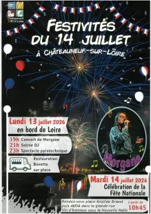 Fête nationale et spectacle pyrotechnique à Châteauneuf-sur-Loire