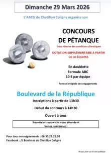 Concours de pétanque en doublette