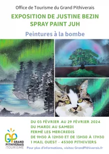 Exposition de peintures de Justine Bezin Spray Paint Juh
