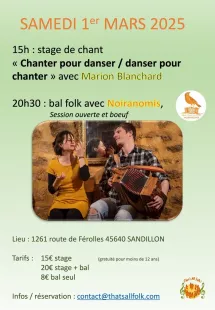 Stage de chant et bal folk à Sandillon