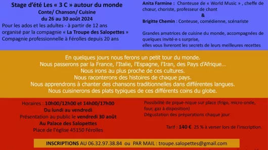Stage Contes, Chansons, Cuisine