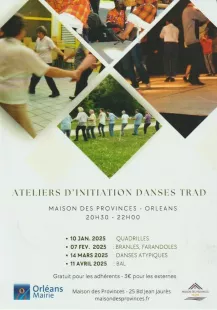 Ateliers d’initiation danses TRAD – Maison des Provinces Orléans