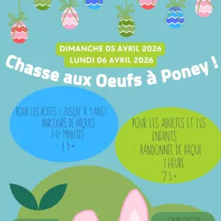 Chasse aux oeufs de Pâques à poney