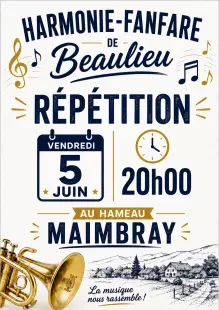 Répétitions de l'Harmonie de Beaulieu-sur-Loire dans les hameaux