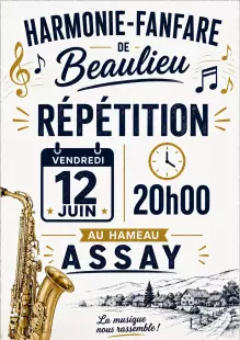 Répétitions de l'Harmonie de Beaulieu-sur-Loire dans les hameaux