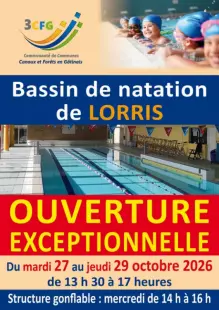 Ouverture vacances scolaires piscine de Lorris